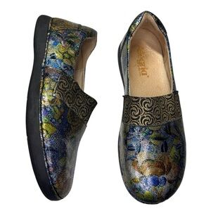 Alegria Glee Gypsy Rose Floral Metallic Leather Women's Shoes EU 38 US 8/8.5
